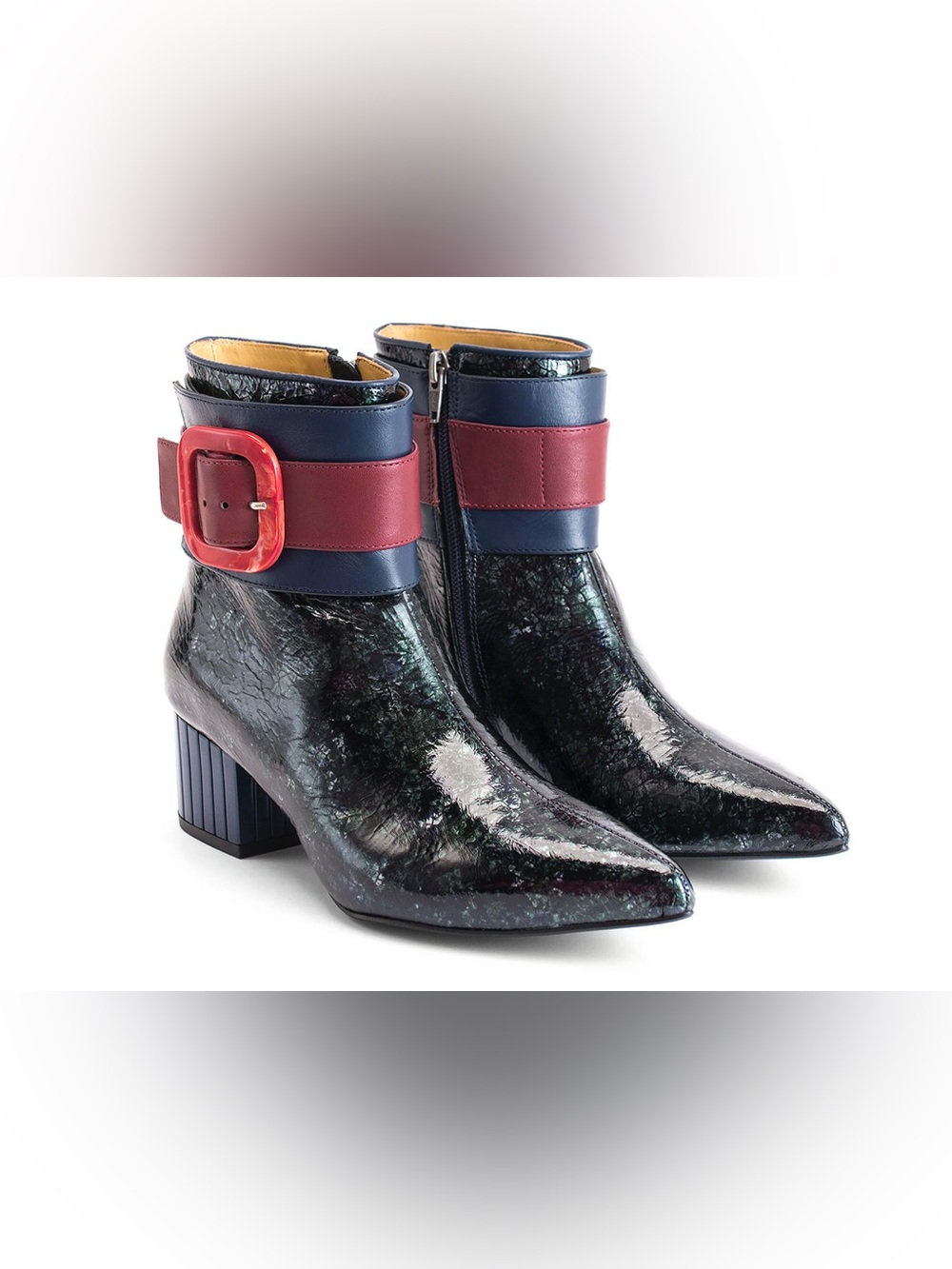 John Fluevog Miranda Buckled Ankle Boots Size 6.5